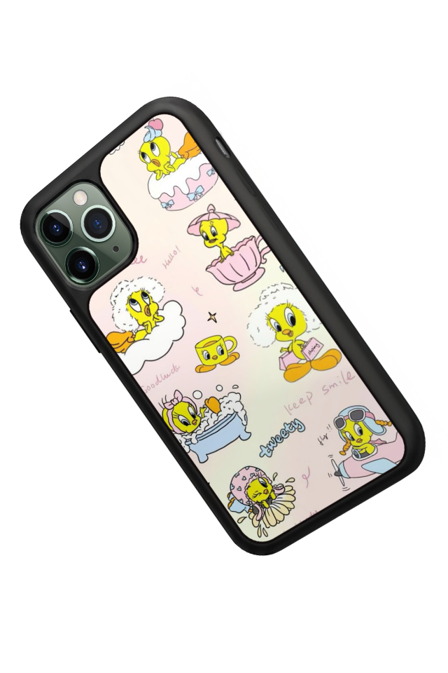 iPhone 11 Pro Uyumlu Tweety Tasarımlı Glossy Premium Kılıf