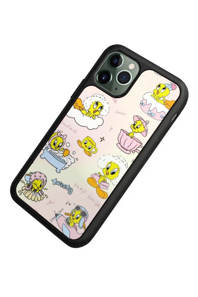 iPhone 11 Pro Uyumlu Tweety Tasarımlı Glossy Premium Kılıf