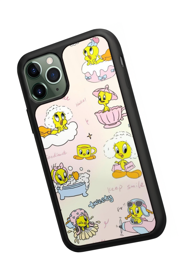 iPhone 11 Pro Uyumlu Tweety Tasarımlı Glossy Premium Kılıf