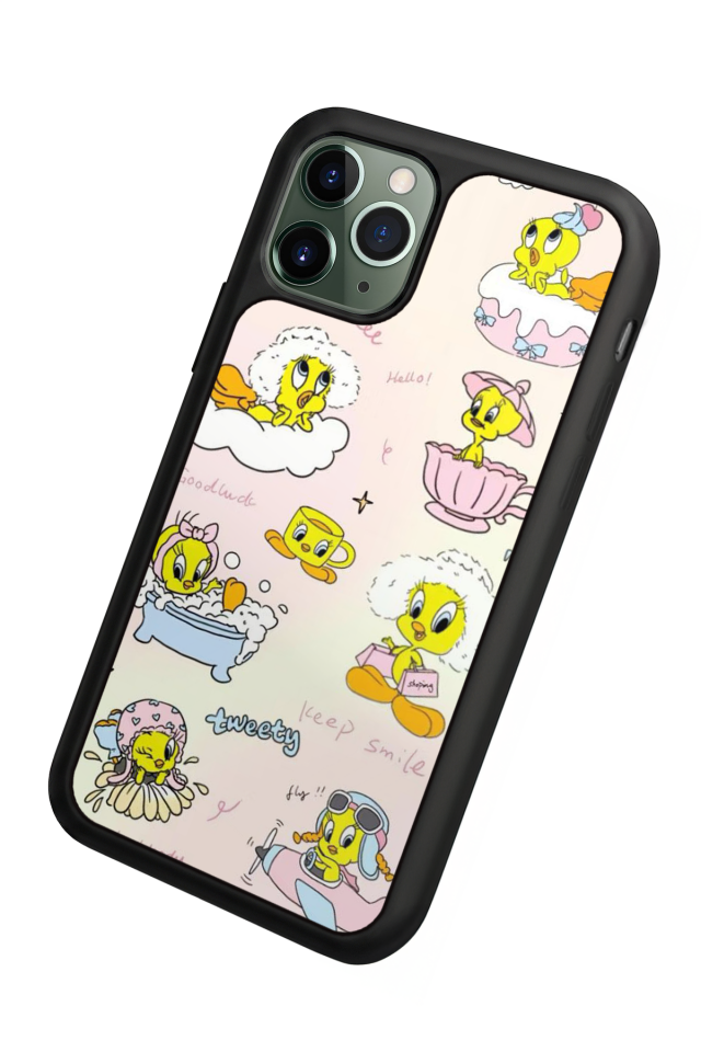 iPhone 11 Pro Uyumlu Tweety Tasarımlı Glossy Premium Kılıf