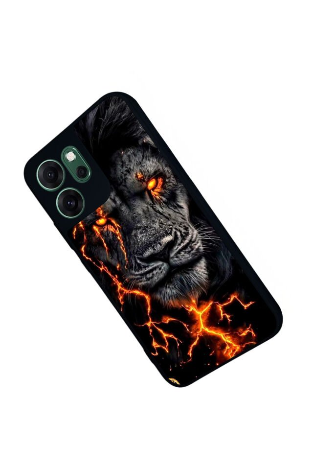 Oppo Reno 14F Uyumlu Aslan Tasarımlı Glossy Premium Kılıf
