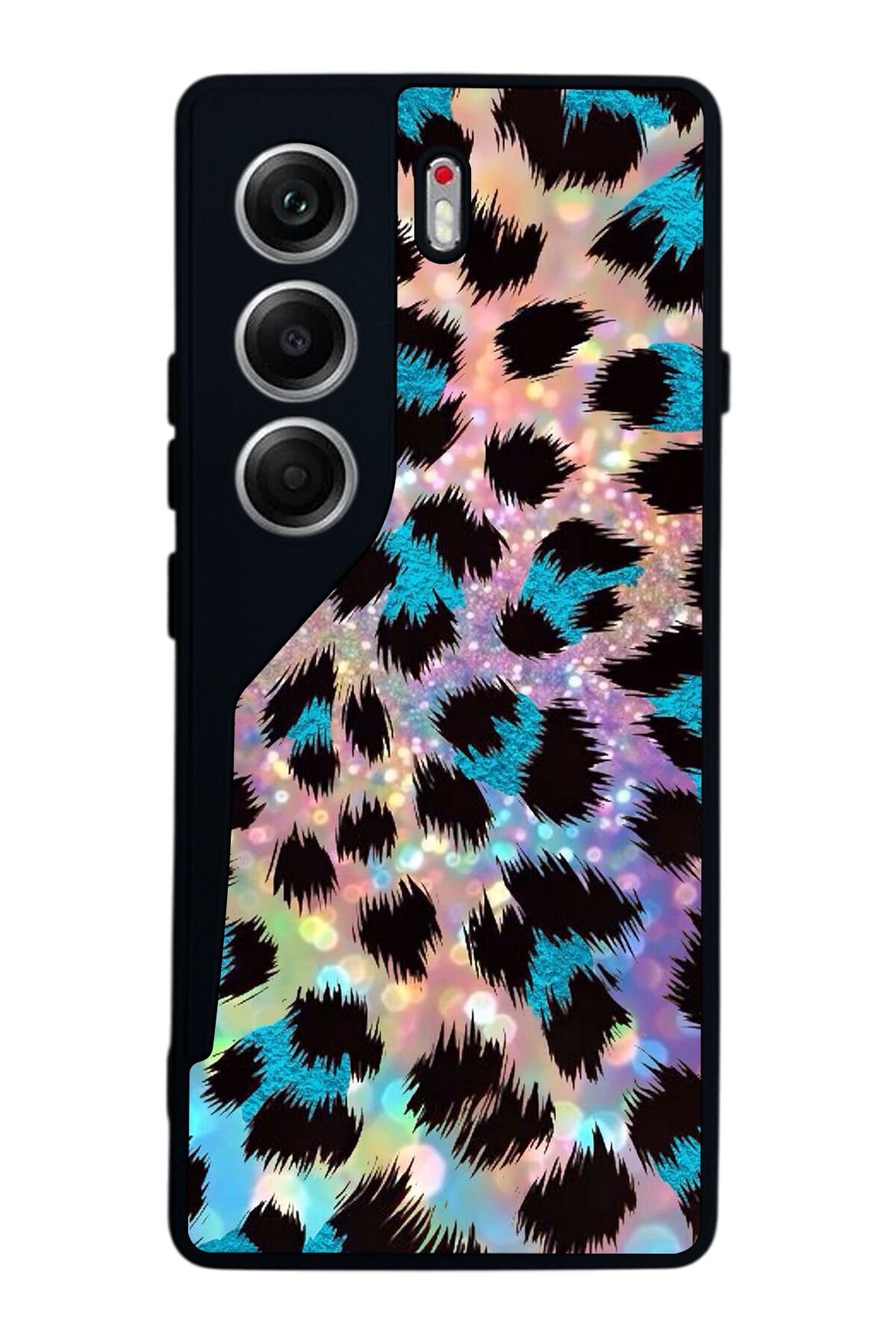 Tecno Camon 40 Uyumlu Hologram Leopar Tasarımlı Glossy Premium Kılıf