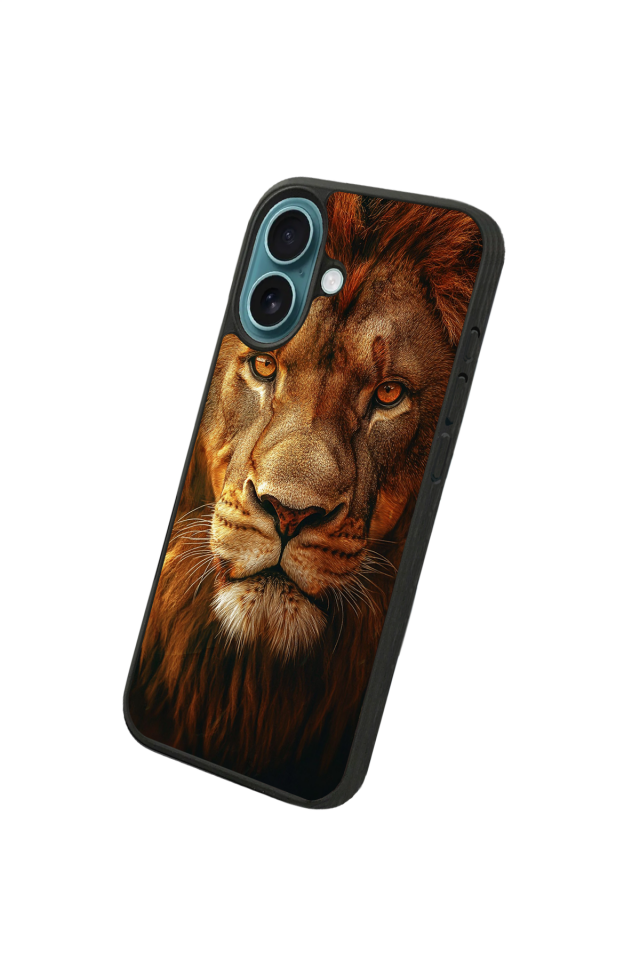 iPhone 16 Uyumlu Aslan Tasarımlı Glossy Premium Kılıf