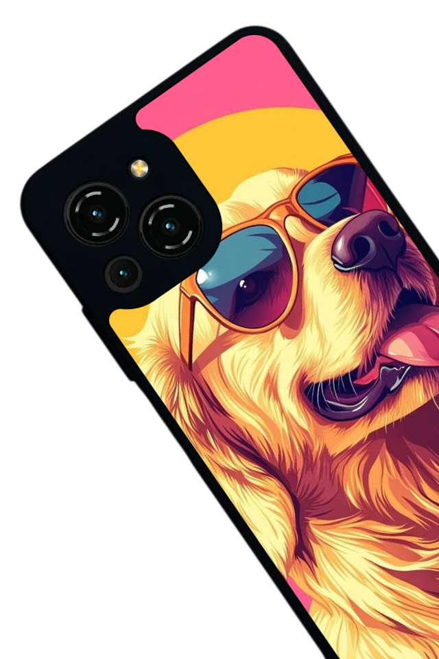 Reeder S23 Pro Max Uyumlu Golden Kopek Tasarımlı Glossy Premium Kılıf