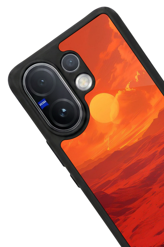 Vivo V60 Uyumlu Güneş Tasarımlı Glossy Premium Kılıf