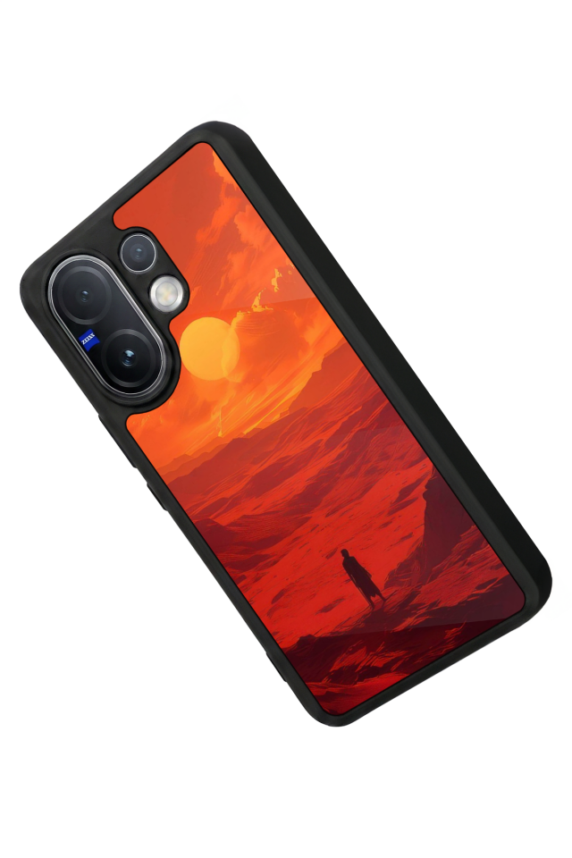 Vivo V60 Uyumlu Güneş Tasarımlı Glossy Premium Kılıf