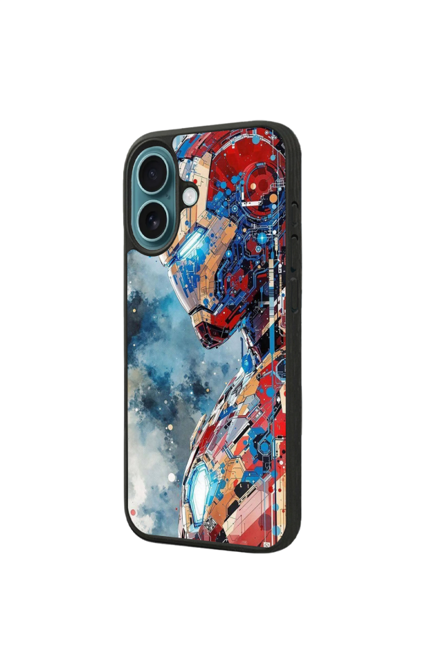 iPhone 16 Plus Uyumlu Iron Man ( Demir Adam ) Tasarımlı Glossy Premium Kılıf
