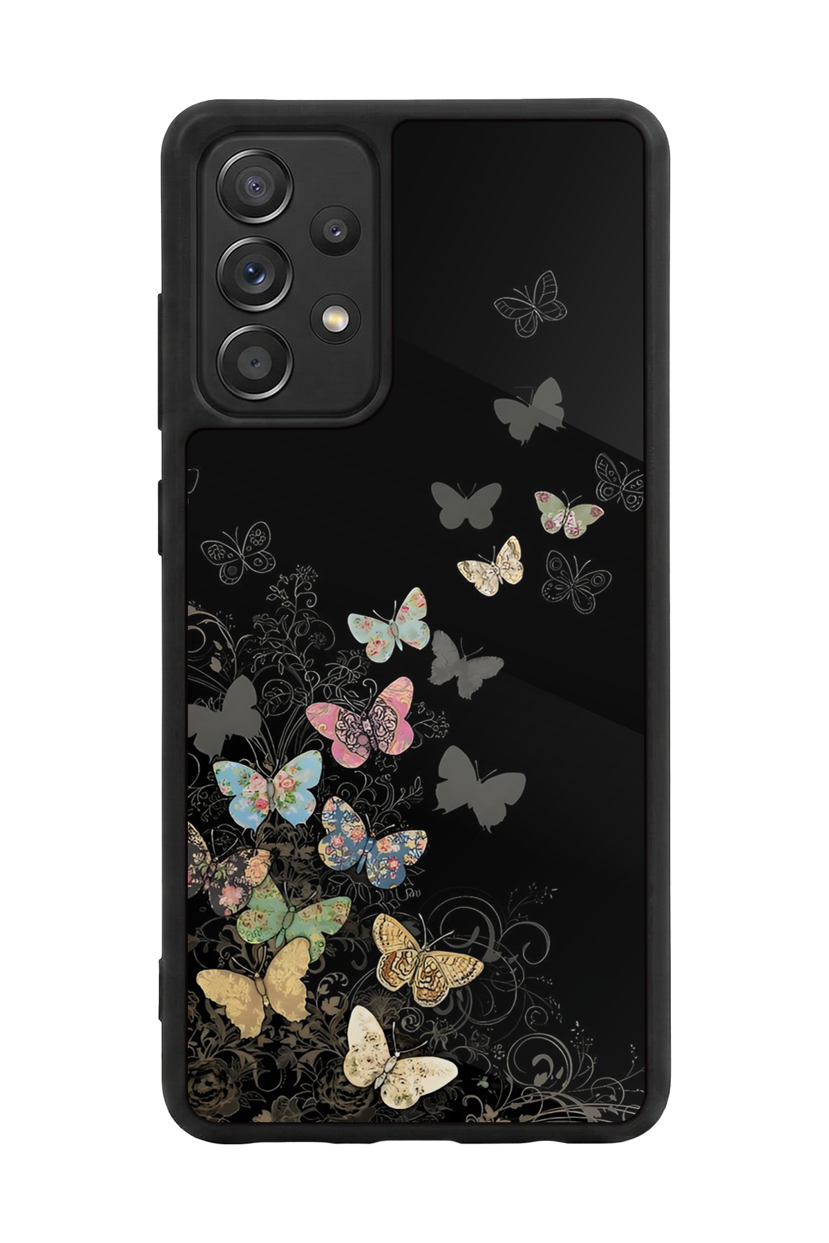 Samsung Galaxy A72 Uyumlu Kelebek Tasarımlı Glossy Premium Kılıf