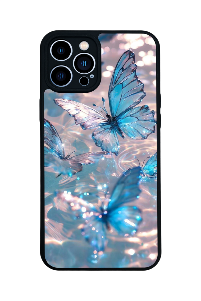 iPhone 12 Pro Max Uyumlu Kelebek Tasarımlı Glossy Premium Kılıf