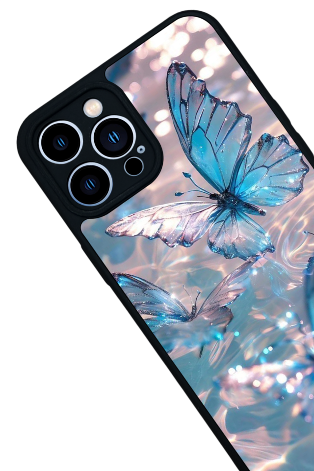 iPhone 12 Pro Max Uyumlu Kelebek Tasarımlı Glossy Premium Kılıf