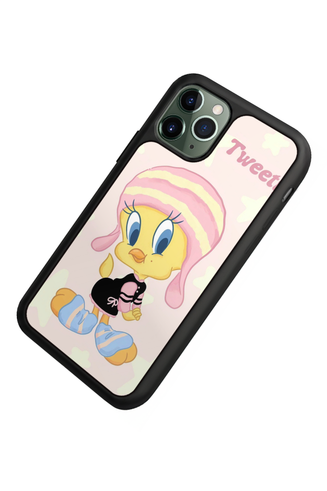 iPhone 11 Pro Uyumlu Tweety Tasarımlı Glossy Premium Kılıf