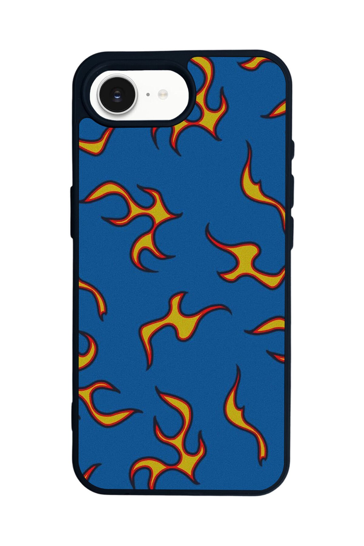 iPhone 16E Uyumlu Retro Flame Patterns Tasarımlı Glossy Premium Kılıf