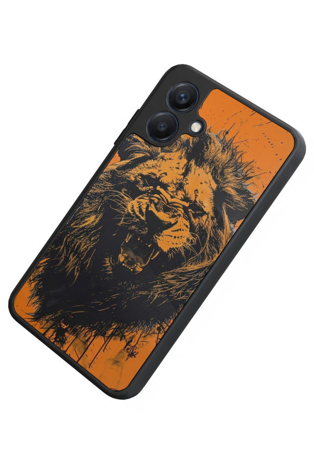 Samsung Galaxy A07 Uyumlu Aslan Tasarımlı Glossy Premium Kılıf