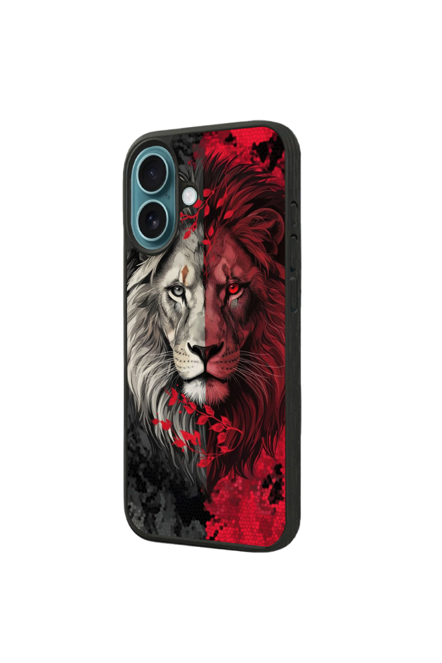 iPhone 16 Uyumlu Aslan Tasarımlı Glossy Premium Kılıf