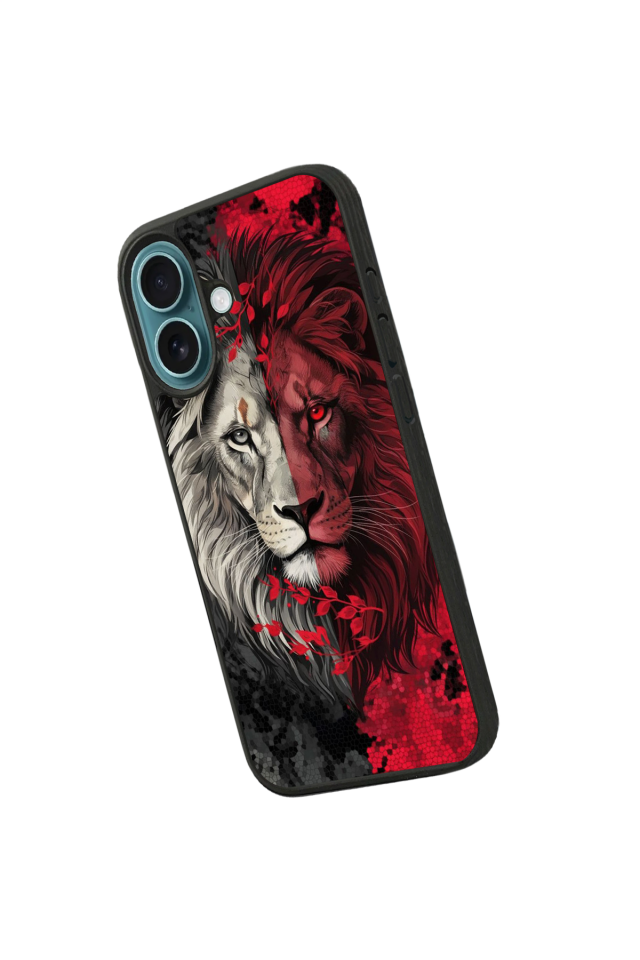 iPhone 16 Uyumlu Aslan Tasarımlı Glossy Premium Kılıf