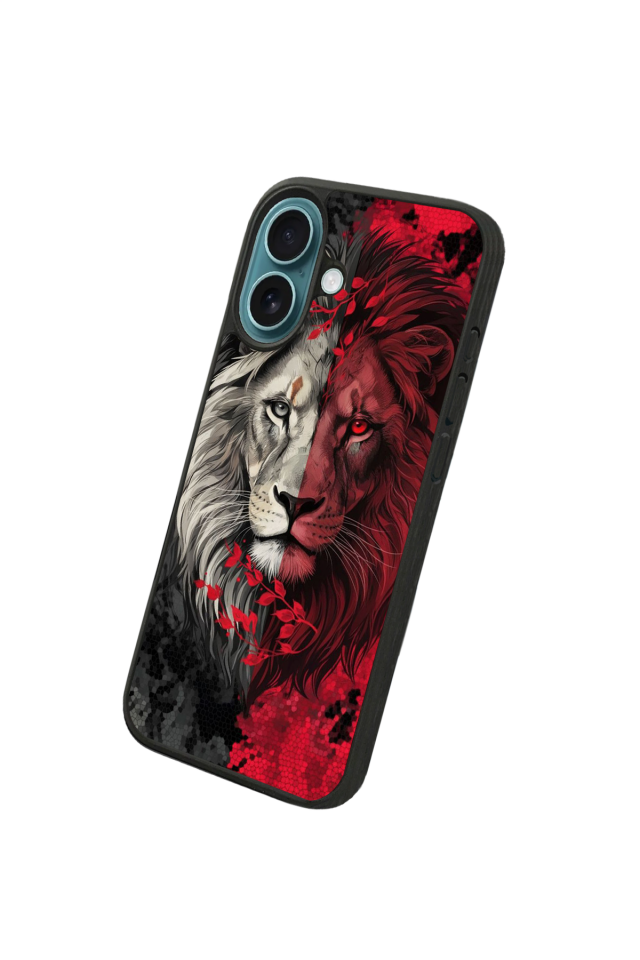 iPhone 16 Uyumlu Aslan Tasarımlı Glossy Premium Kılıf