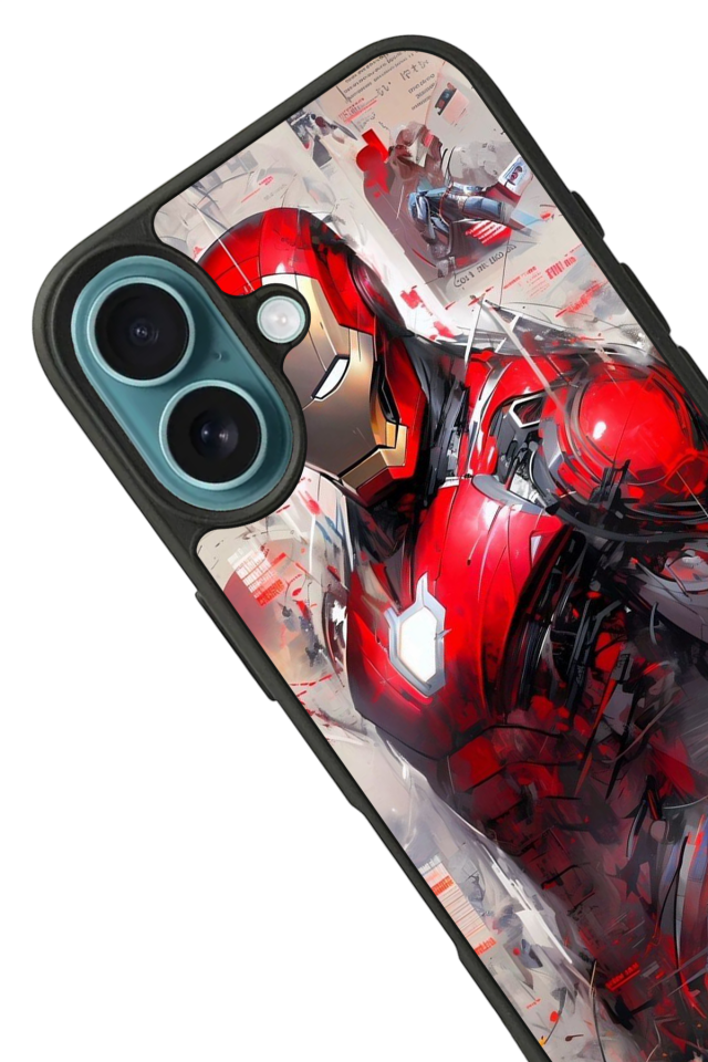 iPhone 16 Plus Uyumlu Iron Man ( Demir Adam ) Tasarımlı Glossy Premium Kılıf