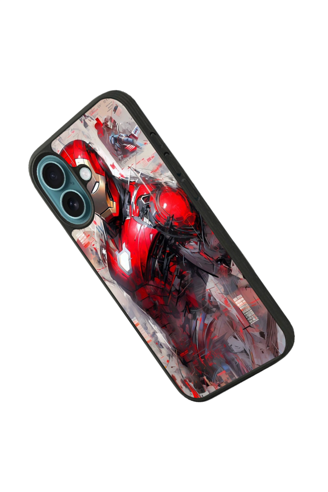 iPhone 16 Plus Uyumlu Iron Man ( Demir Adam ) Tasarımlı Glossy Premium Kılıf