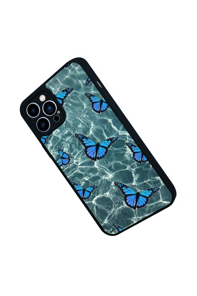 iPhone 12 Pro Max Uyumlu Kelebek Tasarımlı Glossy Premium Kılıf