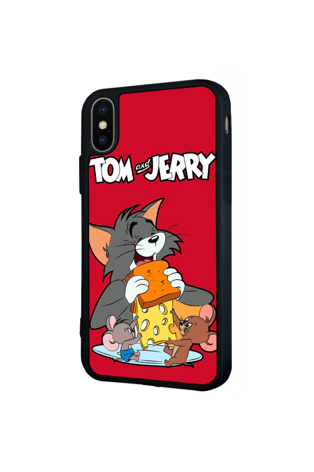 iPhone X/ XS Uyumlu Tom And Jerry Tasarımlı Glossy Premium Kılıf