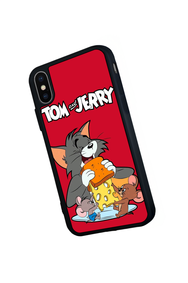 iPhone X/ XS Uyumlu Tom And Jerry Tasarımlı Glossy Premium Kılıf