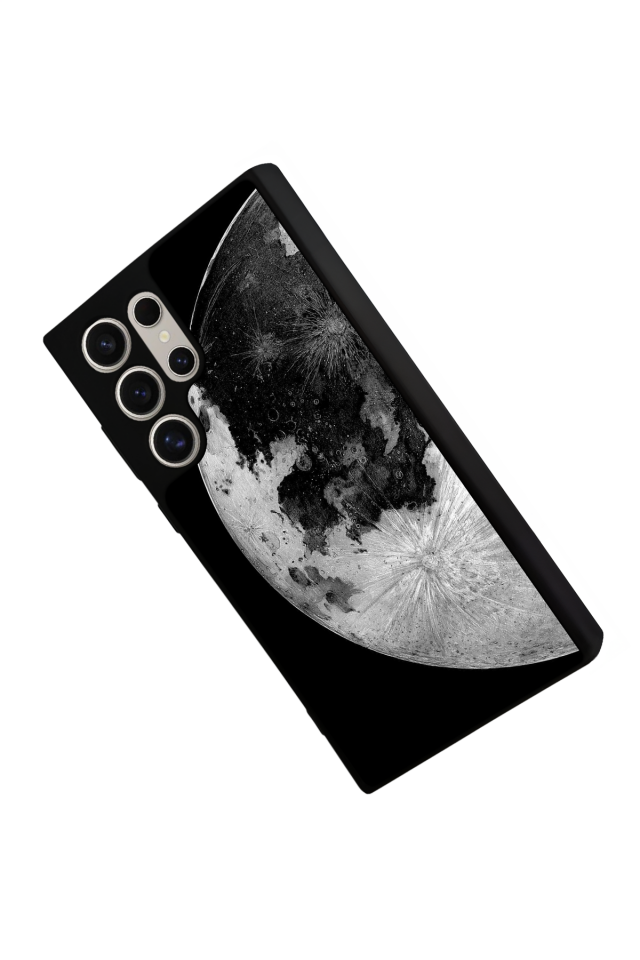 Samsung Galaxy S22 Ultra Uyumlu Ay Tasarımlı Glossy Premium Kılıf