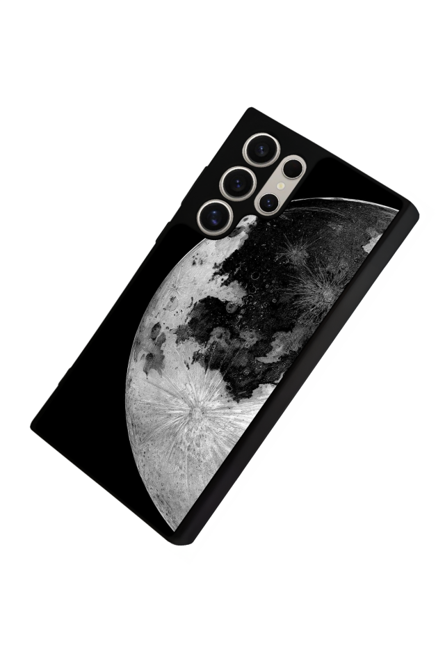 Samsung Galaxy S22 Ultra Uyumlu Ay Tasarımlı Glossy Premium Kılıf