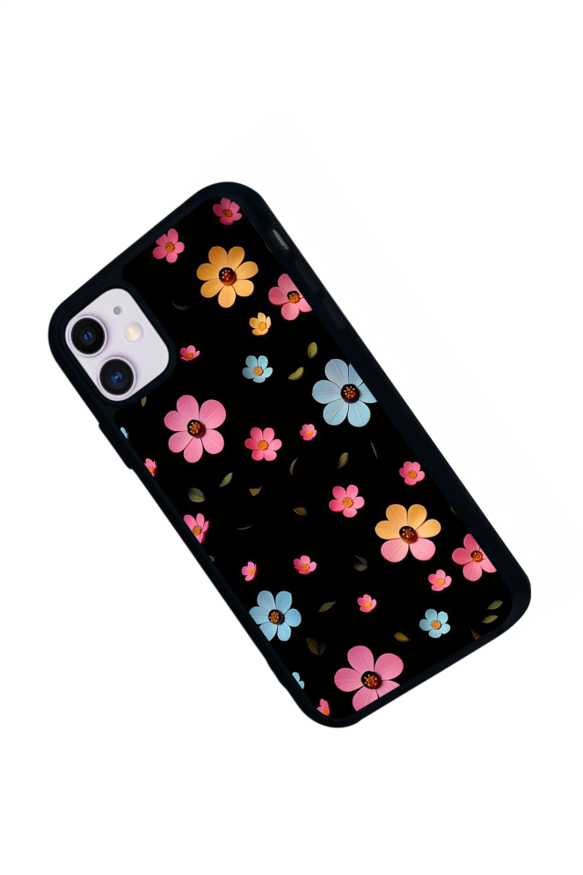 iPhone 11 Uyumlu Cicek Tasarımlı Glossy Premium Kılıf