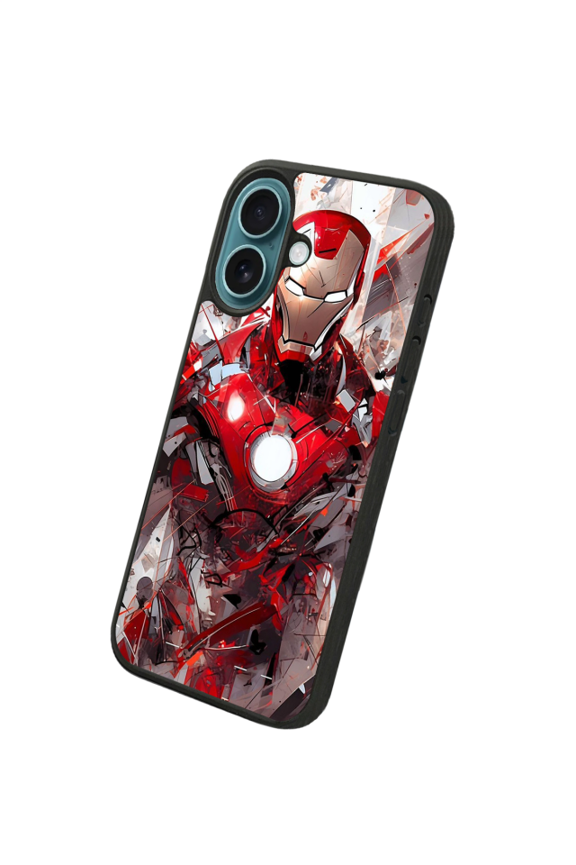 iPhone 16 Plus Uyumlu Iron Man ( Demir Adam ) Tasarımlı Glossy Premium Kılıf