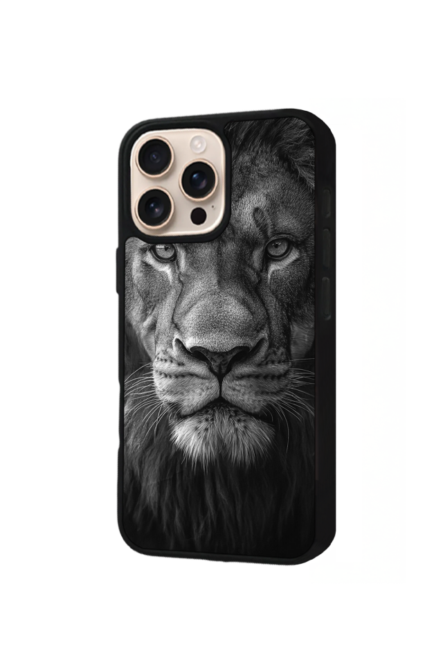 iPhone 16 Pro Uyumlu Aslan Tasarımlı Glossy Premium Kılıf