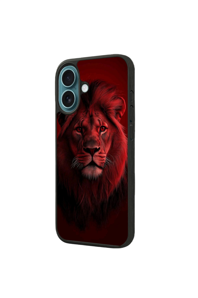 iPhone 16 Uyumlu Aslan Tasarımlı Glossy Premium Kılıf