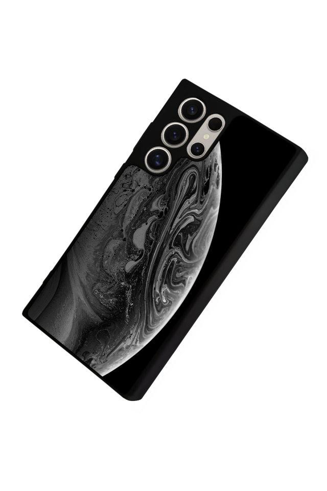 Samsung Galaxy S22 Ultra Uyumlu Ay Tasarımlı Glossy Premium Kılıf