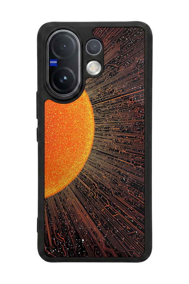 Vivo V60 Uyumlu Güneş Tasarımlı Glossy Premium Kılıf