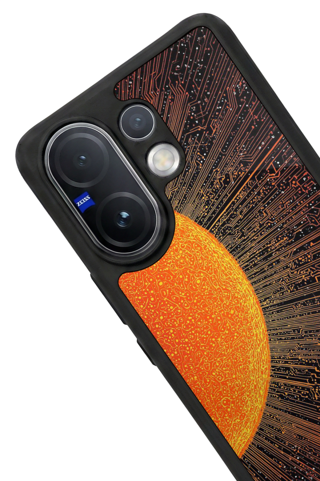 Vivo V60 Uyumlu Güneş Tasarımlı Glossy Premium Kılıf