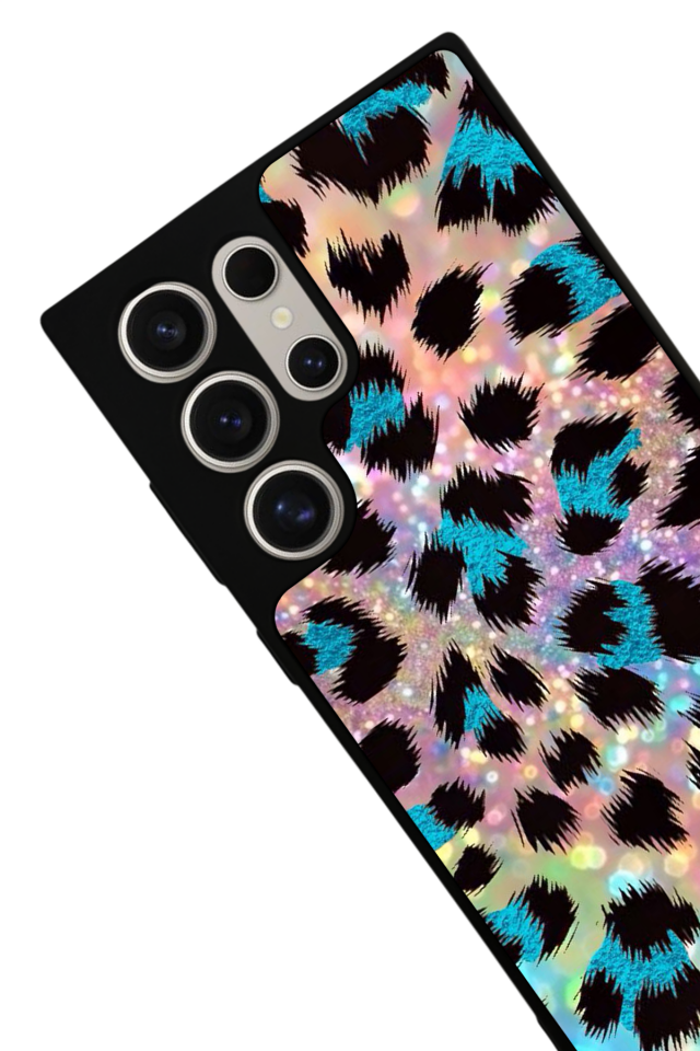 Samsung Galaxy S24 Ultra Uyumlu Hologram Leopar Tasarımlı Glossy Premium Kılıf