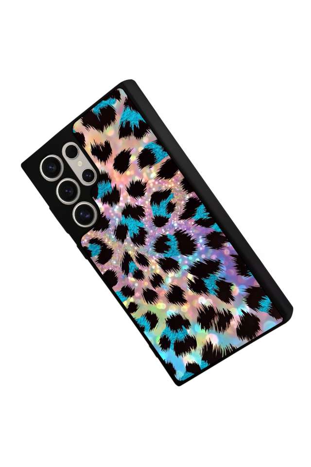 Samsung Galaxy S24 Ultra Uyumlu Hologram Leopar Tasarımlı Glossy Premium Kılıf