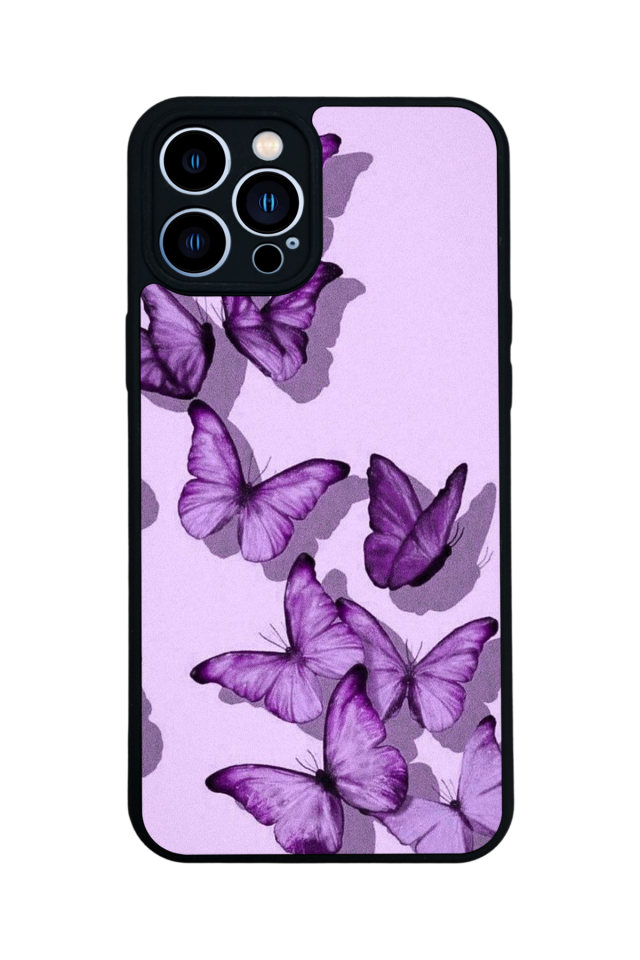 iPhone 12 Pro Max Uyumlu Kelebek Tasarımlı Glossy Premium Kılıf