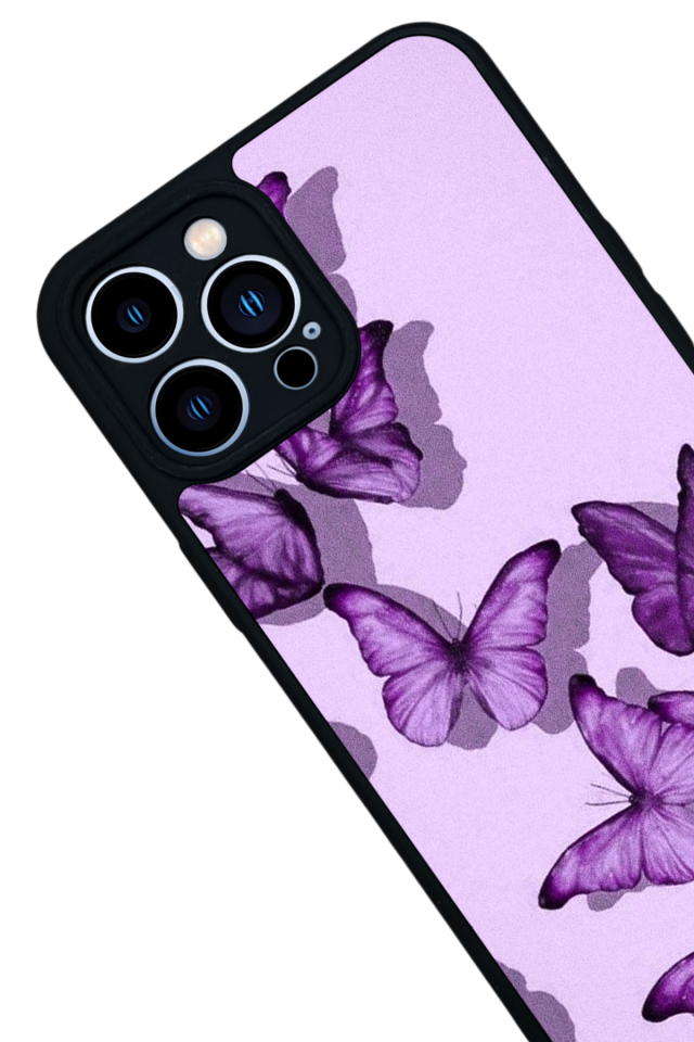 iPhone 12 Pro Max Uyumlu Kelebek Tasarımlı Glossy Premium Kılıf