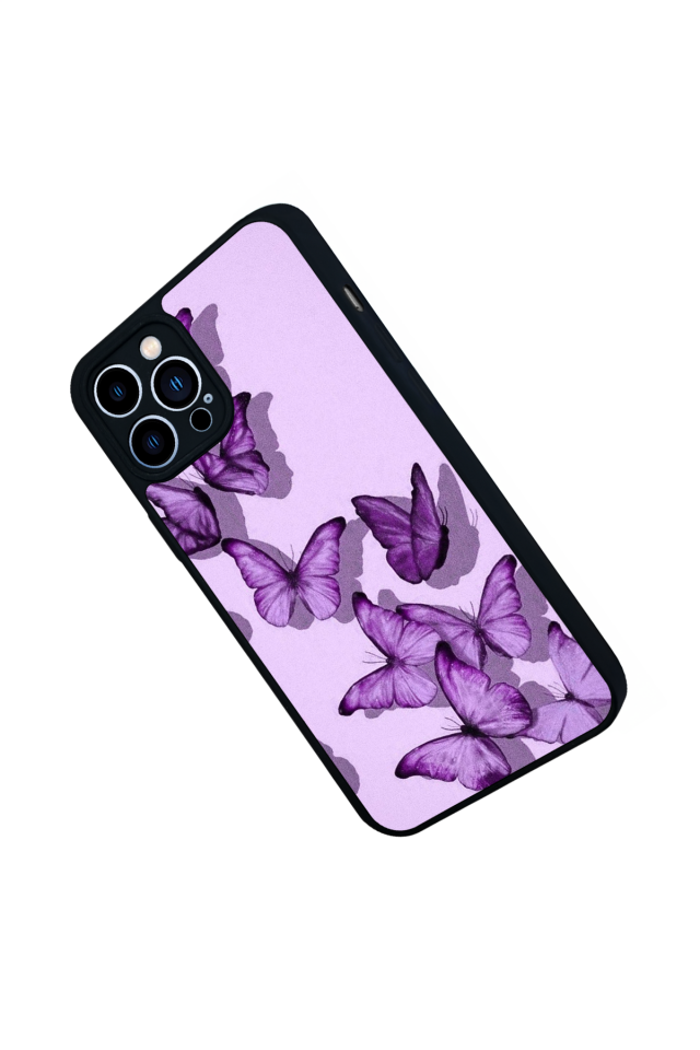 iPhone 12 Pro Max Uyumlu Kelebek Tasarımlı Glossy Premium Kılıf