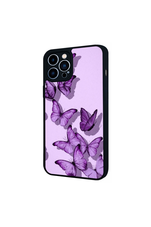 iPhone 12 Pro Max Uyumlu Kelebek Tasarımlı Glossy Premium Kılıf