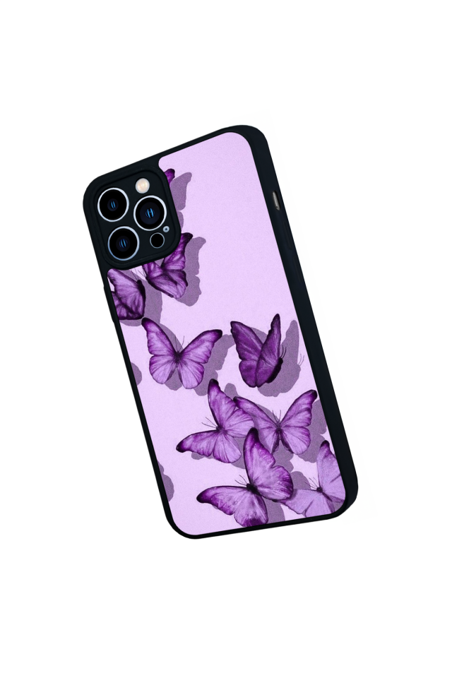 iPhone 12 Pro Max Uyumlu Kelebek Tasarımlı Glossy Premium Kılıf