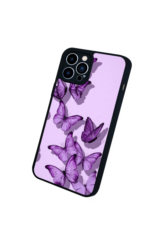 iPhone 12 Pro Max Uyumlu Kelebek Tasarımlı Glossy Premium Kılıf
