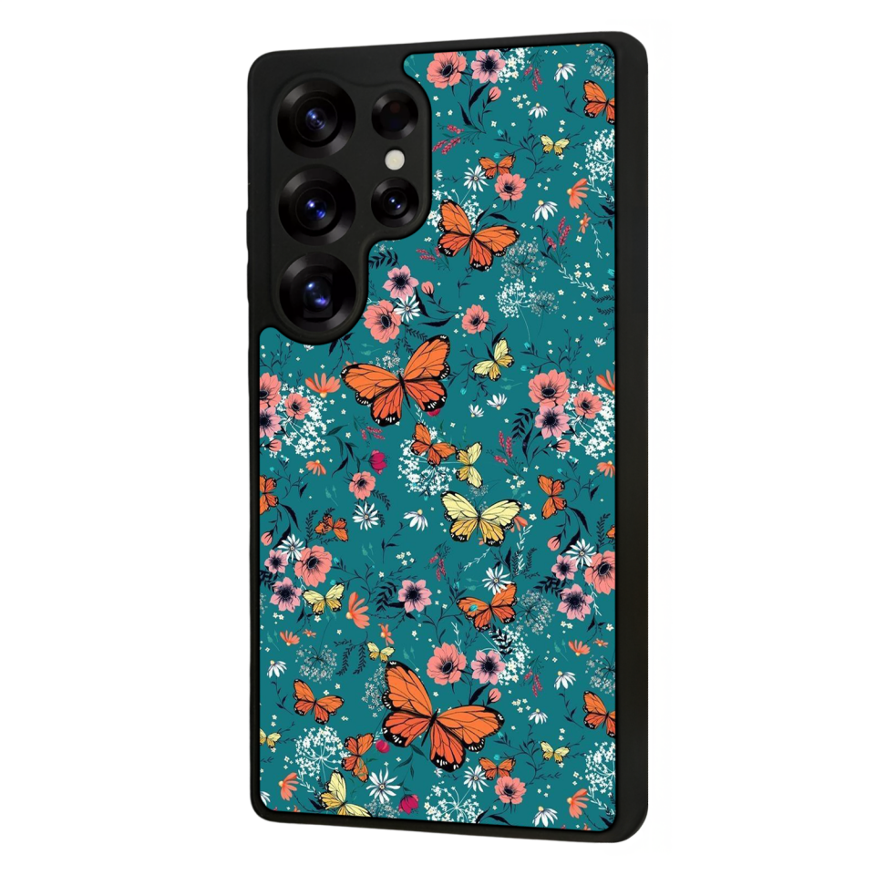Samsung Galaxy S25 Ultra Uyumlu Kelebek Tasarımlı Glossy Premium Kılıf