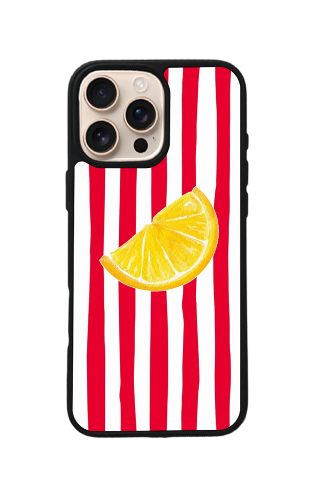 iPhone 16 Pro Uyumlu Limon Tasarımlı Glossy Premium Kılıf