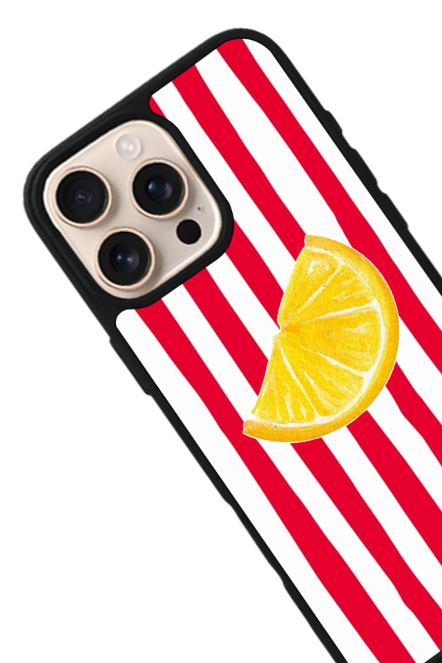 iPhone 16 Pro Uyumlu Limon Tasarımlı Glossy Premium Kılıf