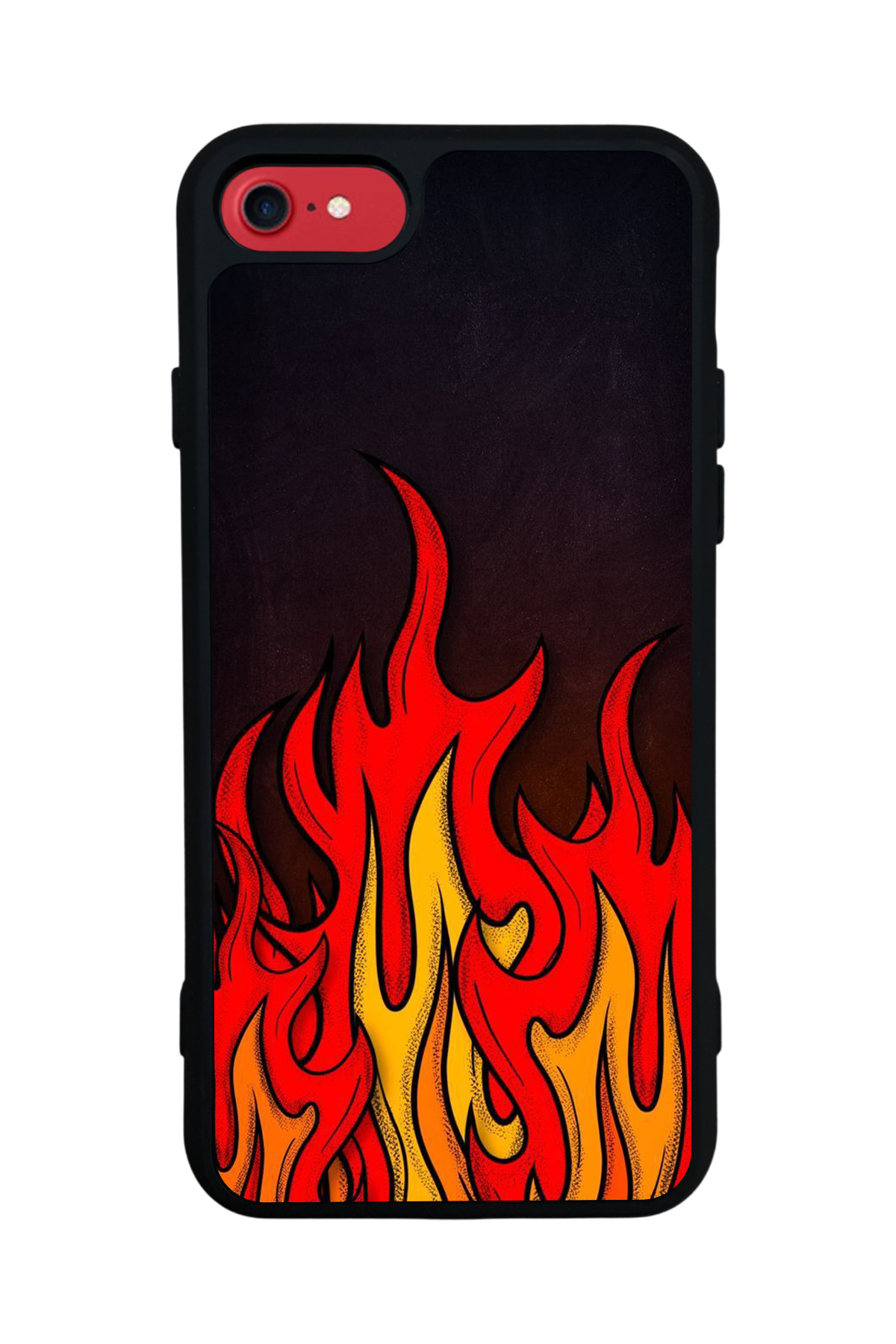 iPhone 8 Uyumlu Retro Flame Patterns Tasarımlı Glossy Premium Kılıf
