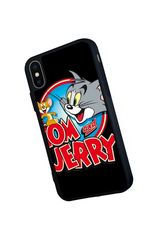 iPhone X/ XS Uyumlu Tom And Jerry Tasarımlı Glossy Premium Kılıf