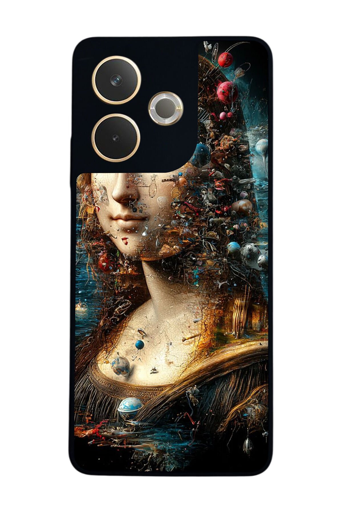 Oppo A5 Pro Uyumlu Monalisa Tasarımlı Glossy Premium Kılıf