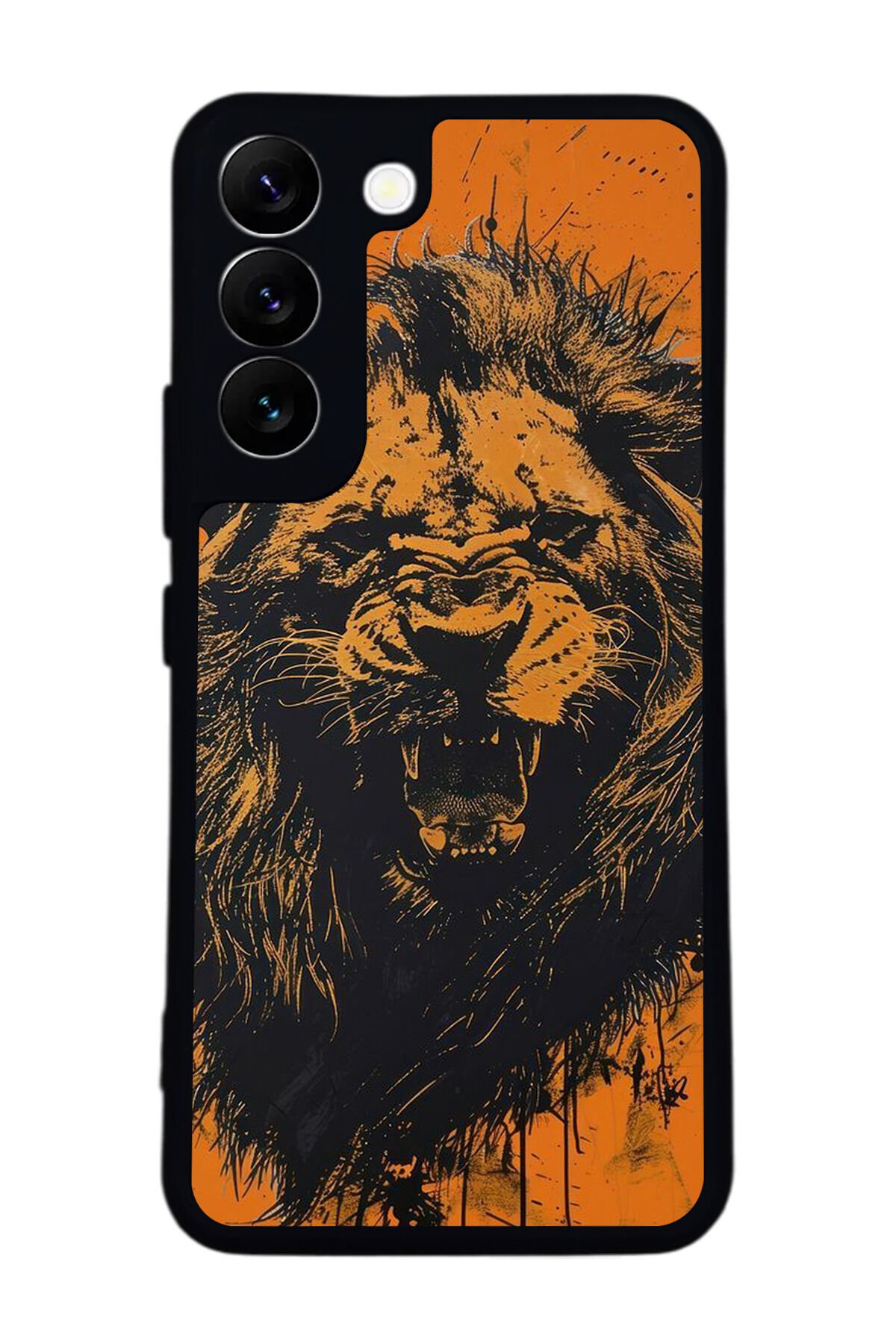 Samsung Galaxy S22 Uyumlu Aslan Tasarımlı Glossy Premium Kılıf