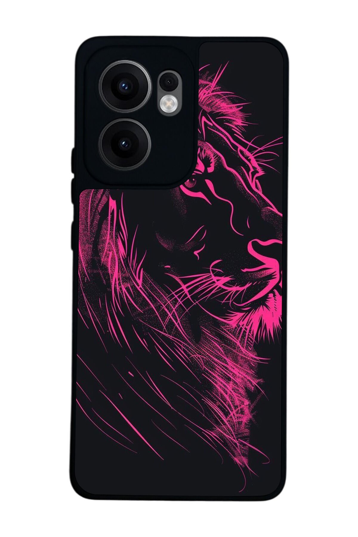 Oppo Reno 13F Uyumlu Aslan Tasarımlı Glossy Premium Kılıf